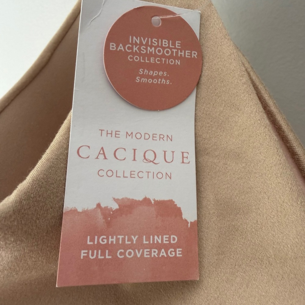 Cacique Front-Close Backsmoother Bra Womens 44G Tan New Modern Collection - Picture 4 of 6